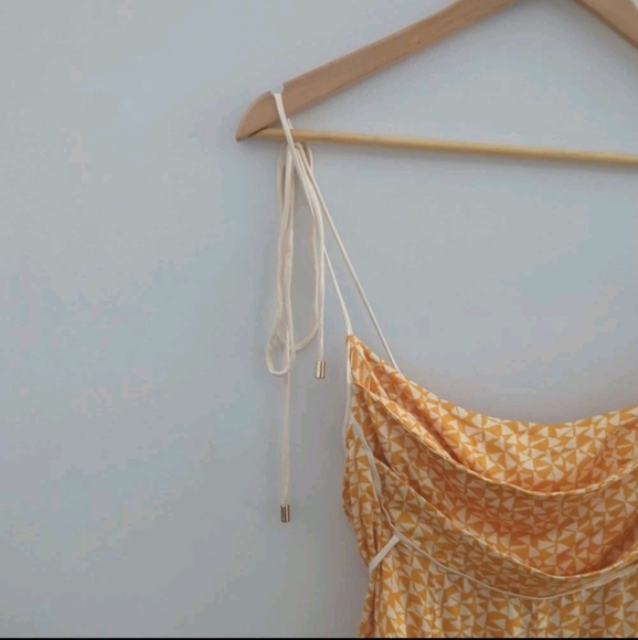 FREE PEOPLE | Deep Yellow Adjustable Kai Mini Dress Size Large - Picture 6 of 9